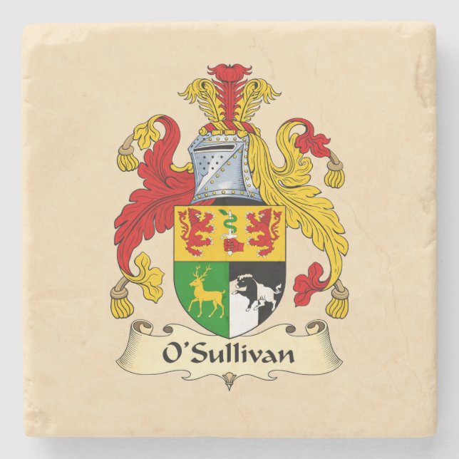 O'Sullivan Family Coat of Arms Stone Coaster  Steinuntersetzer (Vorderseite)