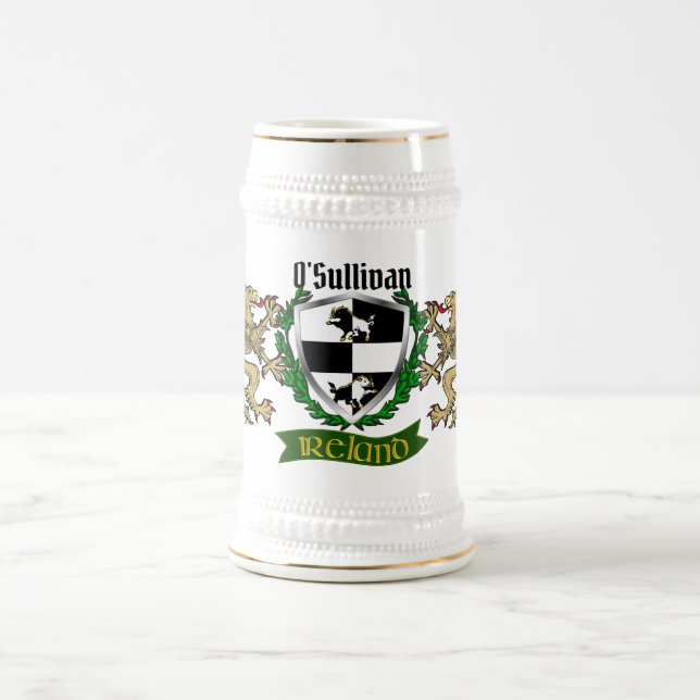 O'Sullivan/Sullivan (Beare) Irish Shield Bierglas (Mittel)
