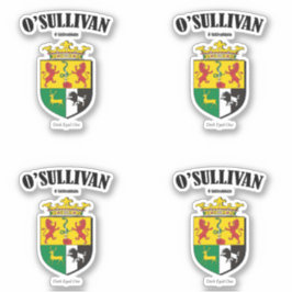O'Sullivan Wappen Irish Translation & Meaning (x4) Aufkleber