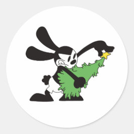 Oswald Der glückliche Rabbit Weihnachtsbaum Runder Aufkleber