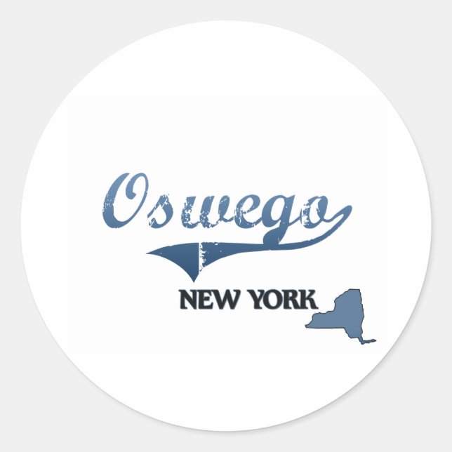 Oswego New York City Classic Runder Aufkleber (Vorderseite)