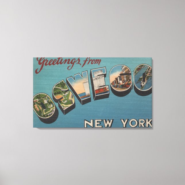 Oswego, New York - Große Briefszenen Leinwanddruck (Vorderseite)