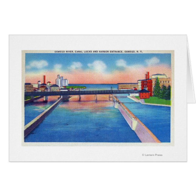 Oswego River View of Canal Locks & Harbour (Vorderseite (Horizontal))