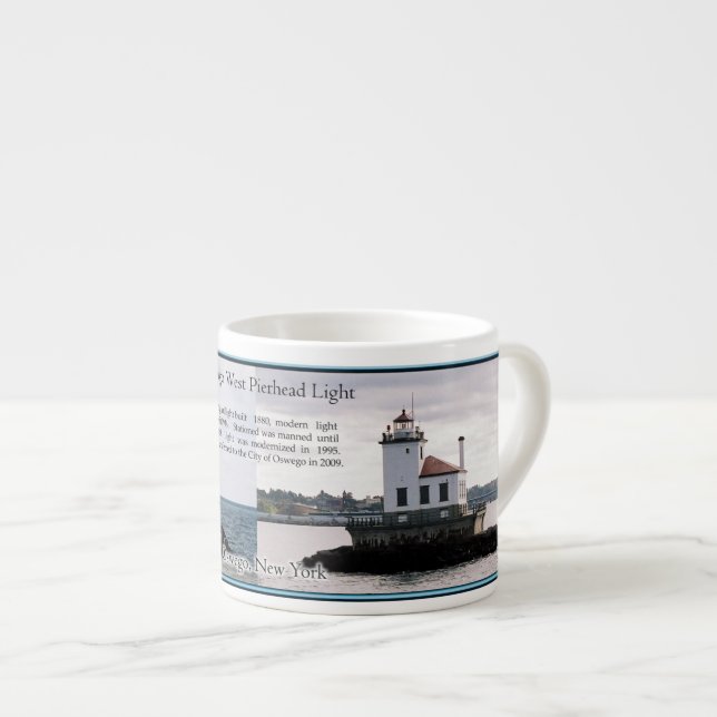 Oswego West Pierhead Light Epresso Tasse (Vorderseite Rechts)