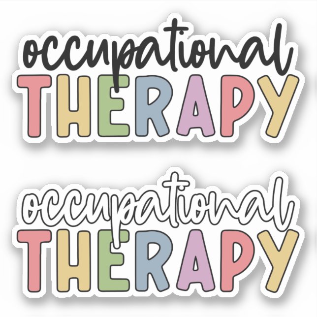 OT Berufliche Therapie farbenfroh Aufkleber (Vorderseite)