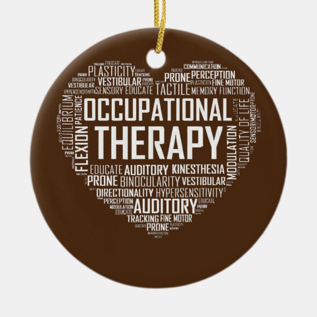 OT Berufliche Therapie Herz Keramik Ornament (Vorne)