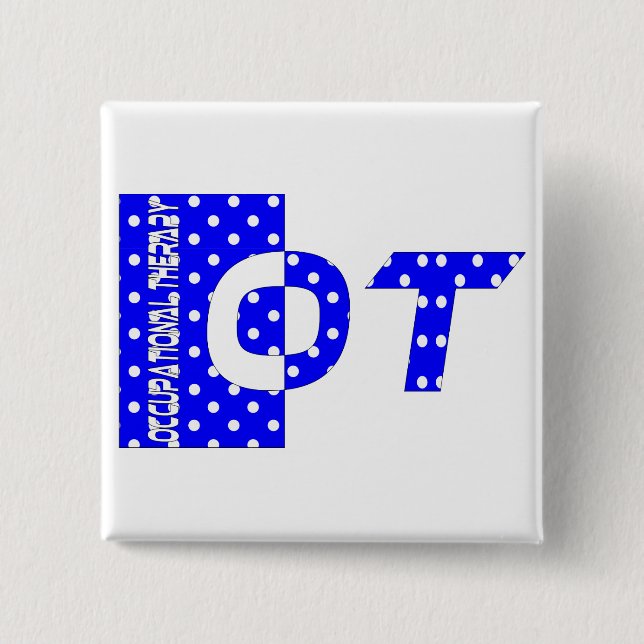 OT Blau und Weiß Button (Vorderseite)