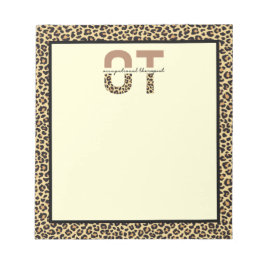 OT Cheetah Print Beruf Therapeut Notizblock