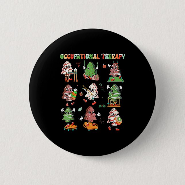 Ot Christmas Occupational Therapy Therast Merry Ot Button (Vorderseite)