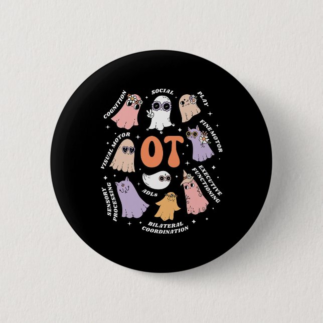 Ot Halloween Retro Fl Button (Vorderseite)