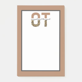 OT Occupational Therapist Cheetah Leopard Druck Post-it Klebezettel