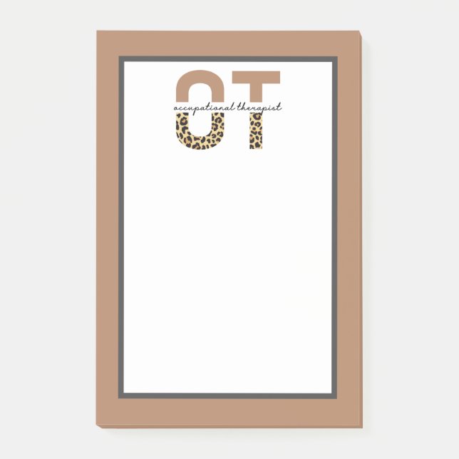 OT Occupational Therapist Cheetah Leopard Druck Post-it Klebezettel (Vorderseite)