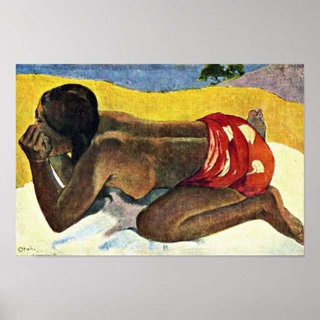 Otahi Allein von Gauguin Paul (beste Qualität) Poster (Vorne)