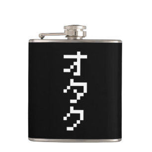 OTAKU 8 Bit Pixel Japanisch Katakana Vertikal Flachmann