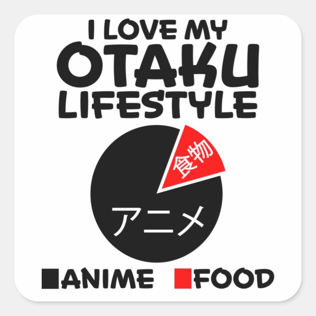 Otaku Anime Girl Manga Cosplay Ramen Japanisches G Quadratischer Aufkleber (Vorderseite)