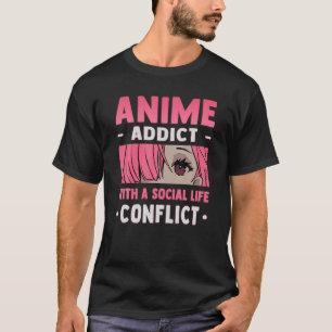 Otaku Anime Lover Anime Addict mit einem sozialen T-Shirt