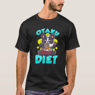 Otaku Diet Niedlich Kawaii Anime Panda Eating Rame T-Shirt