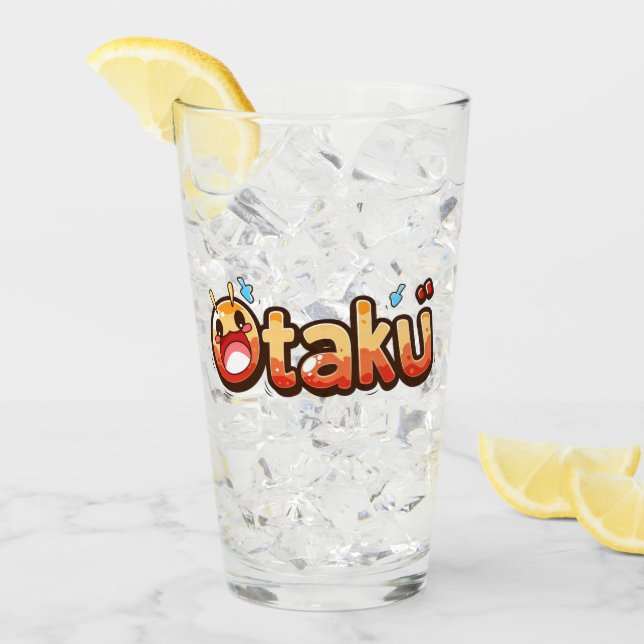 Otaku Funny Text Glas (Vorderseite Ice)