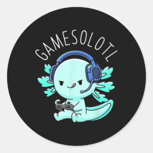 Otaku Lifestyle Threads Shirt Co. Gamesolotl Axolo Runder Aufkleber