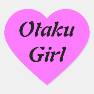 Otaku Mädchen-Aufkleber Herz-Aufkleber