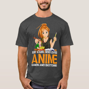 Otaku Mädchen Ramen Anime zeichnen T-Shirt