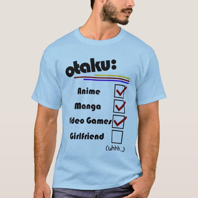 Otaku (männliche Version - Frau verfügbar) T-Shirt (Vorderseite)