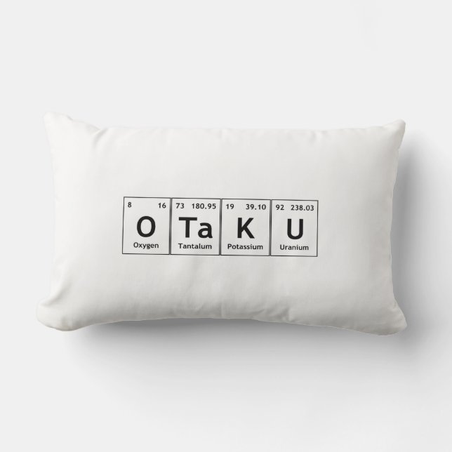 OTaKU Periodensystem-Element-Wort-Chemie-Atome Lendenkissen (Vorderseite)