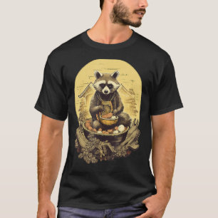 Otaku Raccoon essen japanische Lebensmittel Ramen T-Shirt