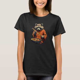 Otaku Raccoon essen japanisches Lebensmittel Ramen T-Shirt