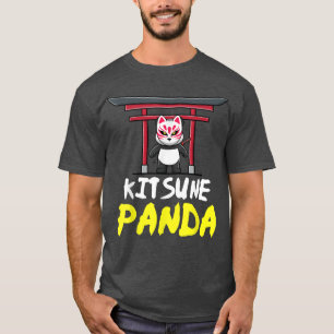 Otakus Panda mit einer Kitsune Maske Traditionelle T-Shirt