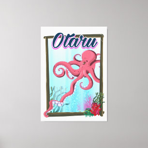 Otaru Japan Tintenfisch Reiseplakat Leinwanddruck