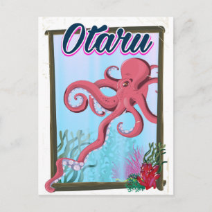 Otaru Japan Tintenfisch Reiseplakat Postkarte