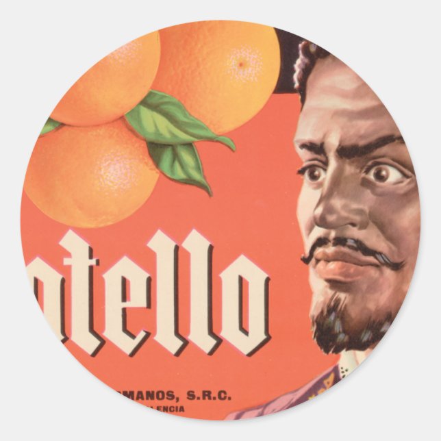 Otello Orange Label Runder Aufkleber (Vorderseite)