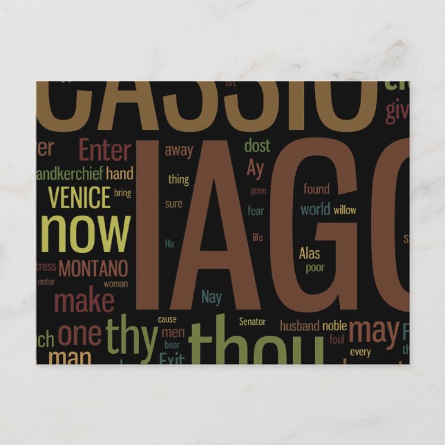 Othello Word Mosaic Postkarte (Vorderseite)