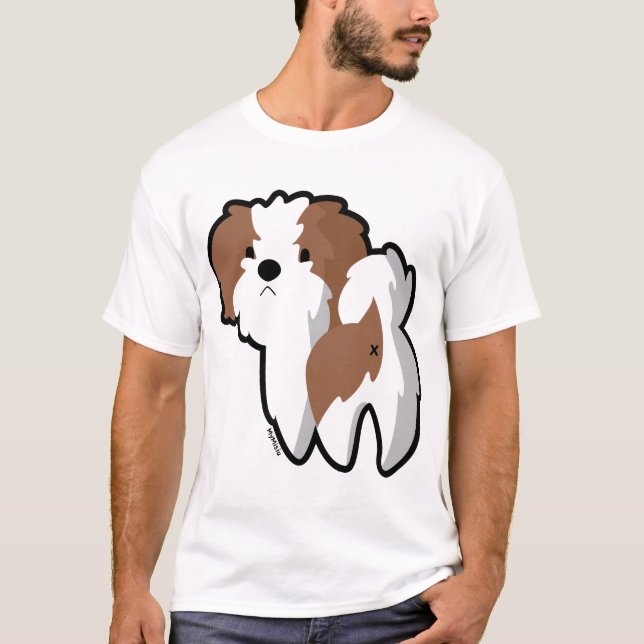 Otis dieser Streifen-T - Shirt Shih Tzu (Vorderseite)