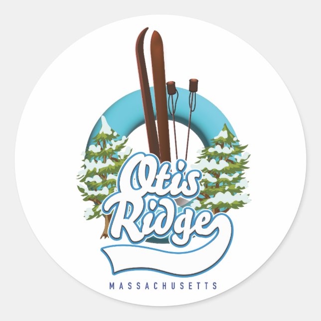 Otis Ridge Massachusetts Logo Runder Aufkleber (Vorderseite)