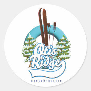 Otis Ridge Massachusetts Ski-Logo Runder Aufkleber