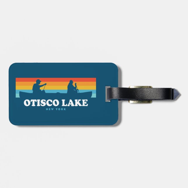 Otisco Lake New York Canoe Gepäckanhänger (Rückseite horizontal)