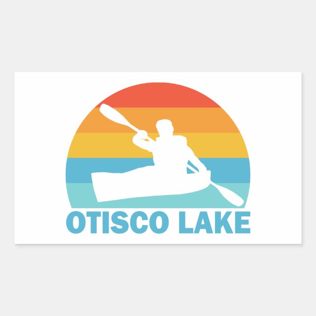 Otisco Lake New York Kayak Rechteckiger Aufkleber (Vorderseite)