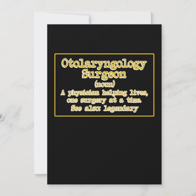 Otolaryngologie Chirurg Operation Ärztliche Grap Dankeskarte (Vorderseite)