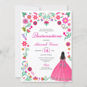 Otomi Broderie Mexicaine Quinceañera Invitation