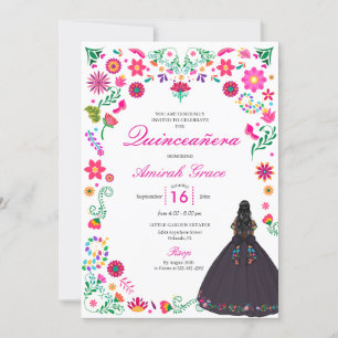 Otomi Broderie Mexicaine Quinceañera Invitation