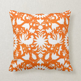 Otomi Druck-, Orange u. weißesBoho Wurfs-Kissen Kissen