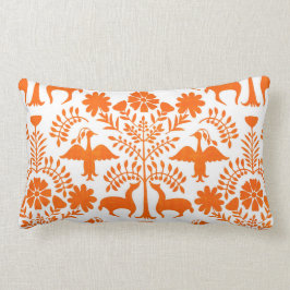 Otomi Druck-, weißes u. OrangeBoho Wurfs-Kissen Lendenkissen