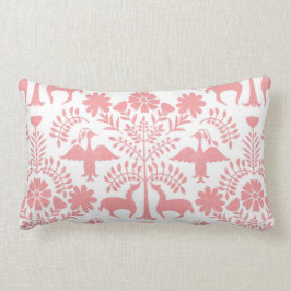 Otomi Druck-, weißes u. Pastellrosa Boho Lendenkissen