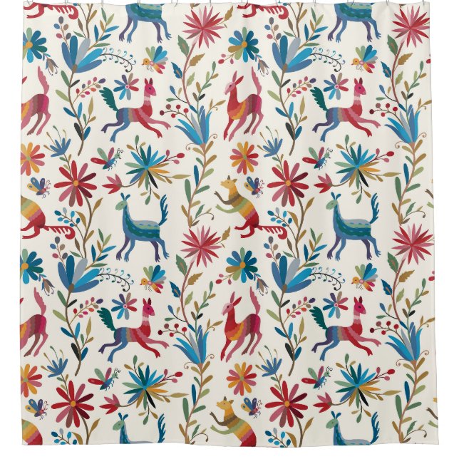 Otomi-Inspiriertes Design Duschvorhang (Vorderseite)