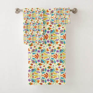 Otomi Mexican Summer Flower Pattern