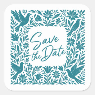 Otomí Tenango Talavera Save the Date Quadratischer Aufkleber
