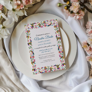 Otomi Tenangos Bunte Volkskunst Spanische Hochzeit Einladung