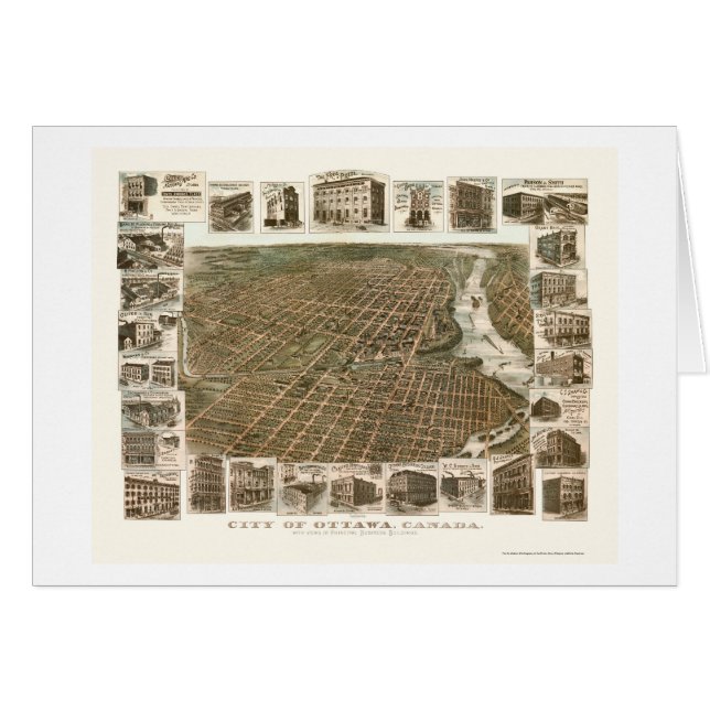 Ottawa AN panoramische Karte Kanadas - 1895 (Vorderseite (Horizontal))